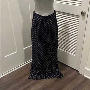 Banana Republic Navy and Peach Polka Dot Trousers